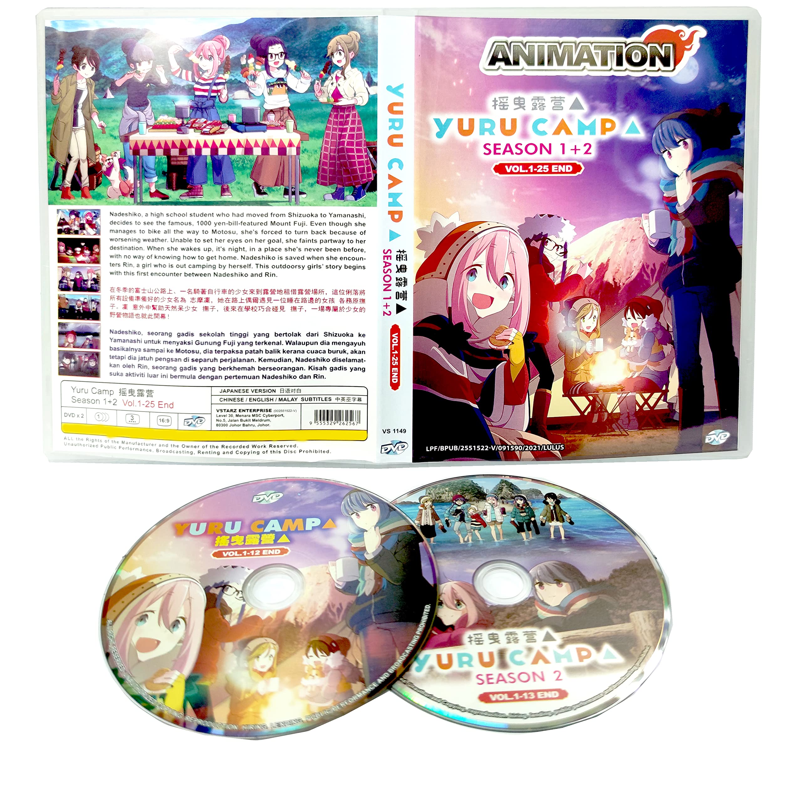 YURU CAMP △ (SEASON 1+2) - COMPLETE ANIME TV SERIES DVD BOX SET ( JAPANESE DUB WITH ENGLISH SUBS ) SHIP FROM UK