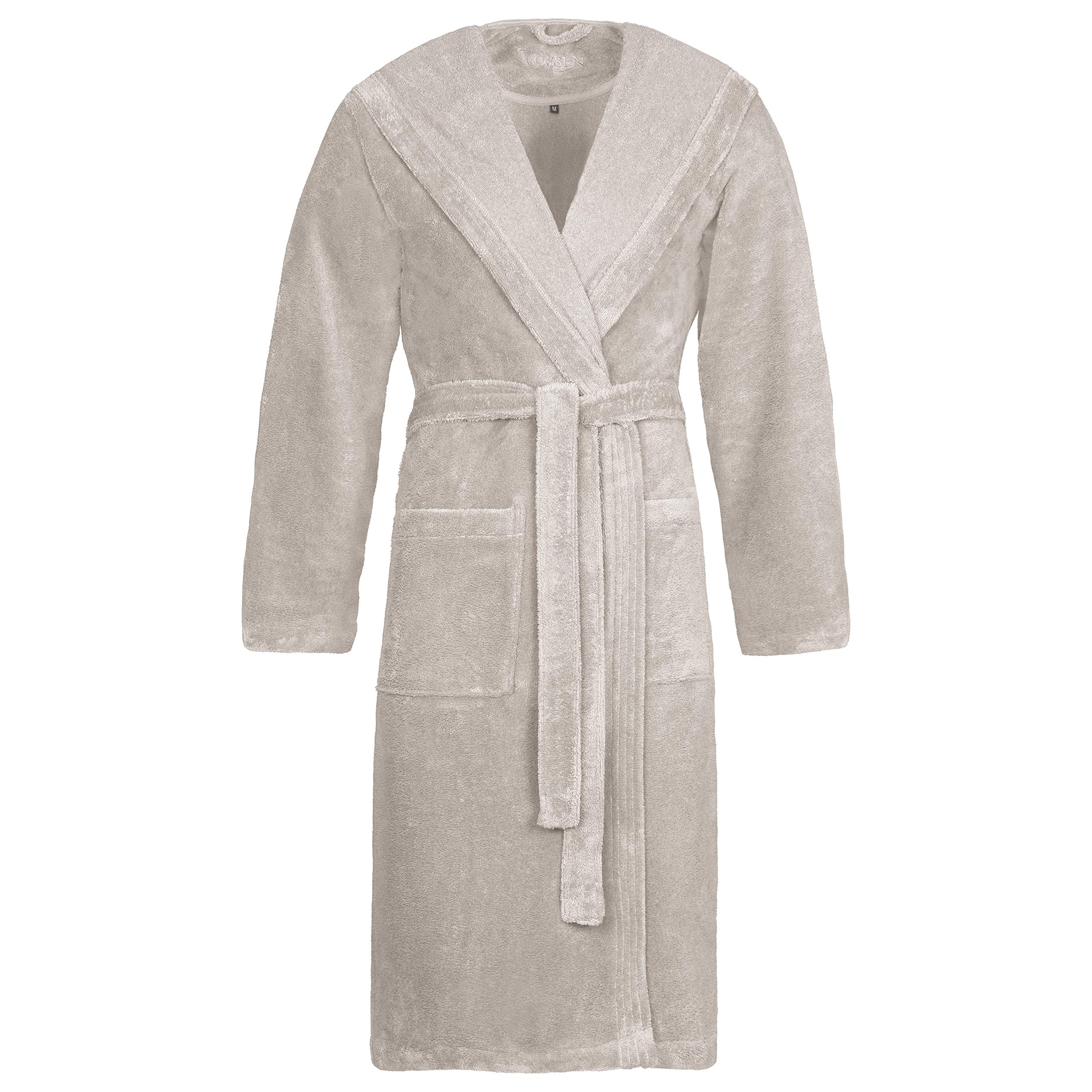 Vossen Bademäntel – Lynn Unisex Kapuze, stone/Weiß