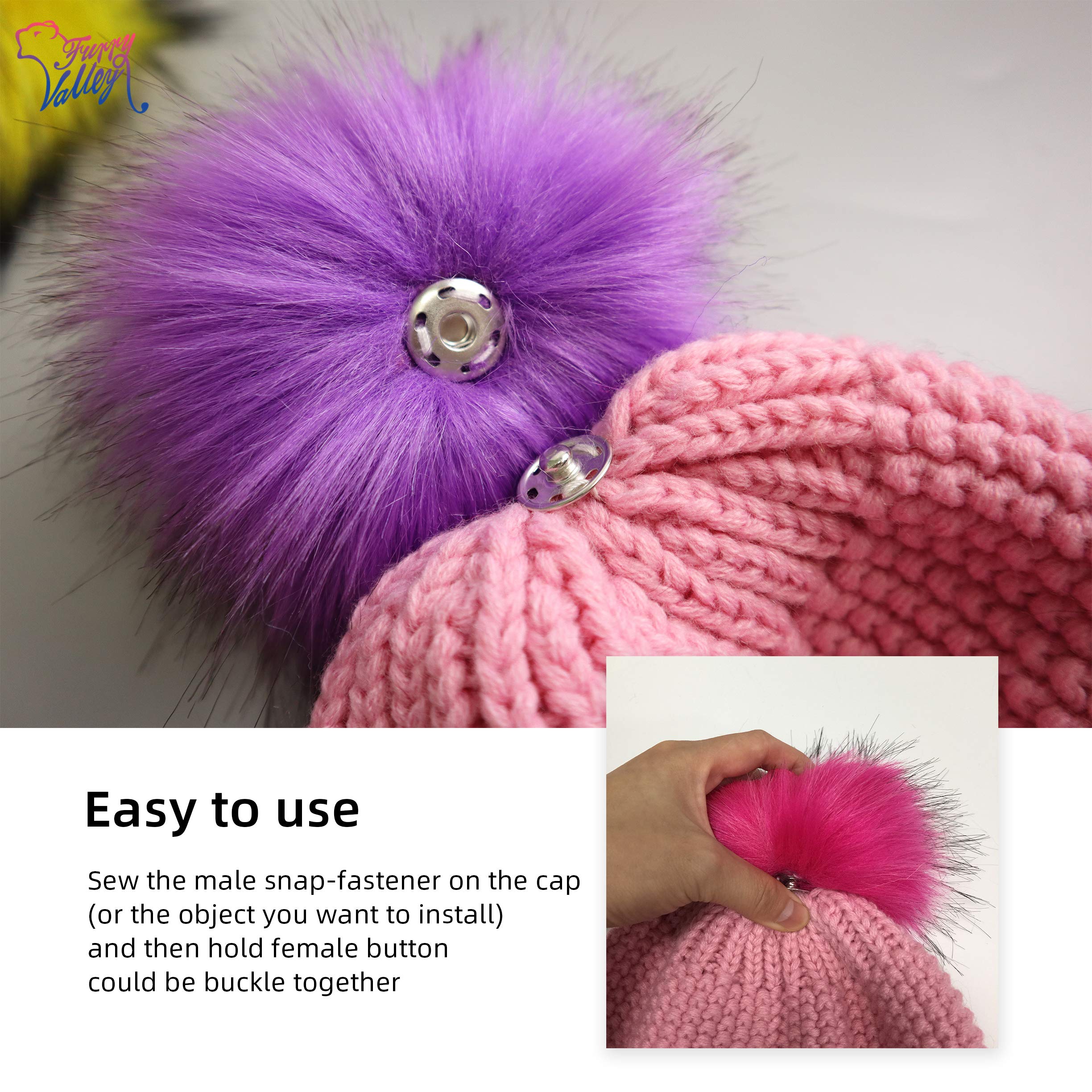 Lot De 6 Pompons En Fausse Fourrure 16 Cm - Couleurs Assorties (beige, Gris, Blanc) Pour Chapeaux, écharpes, DIY