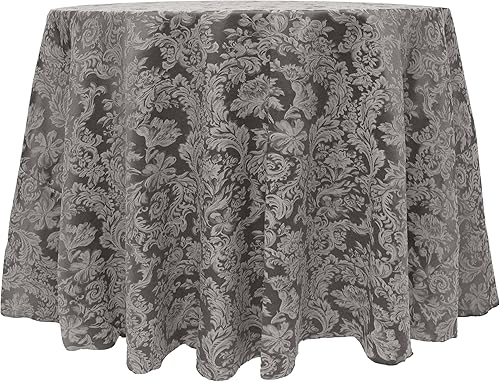 Ultimate Textile Vintage Damask Miranda - Mantel ovalado (70.0 x 108.0in), color gris