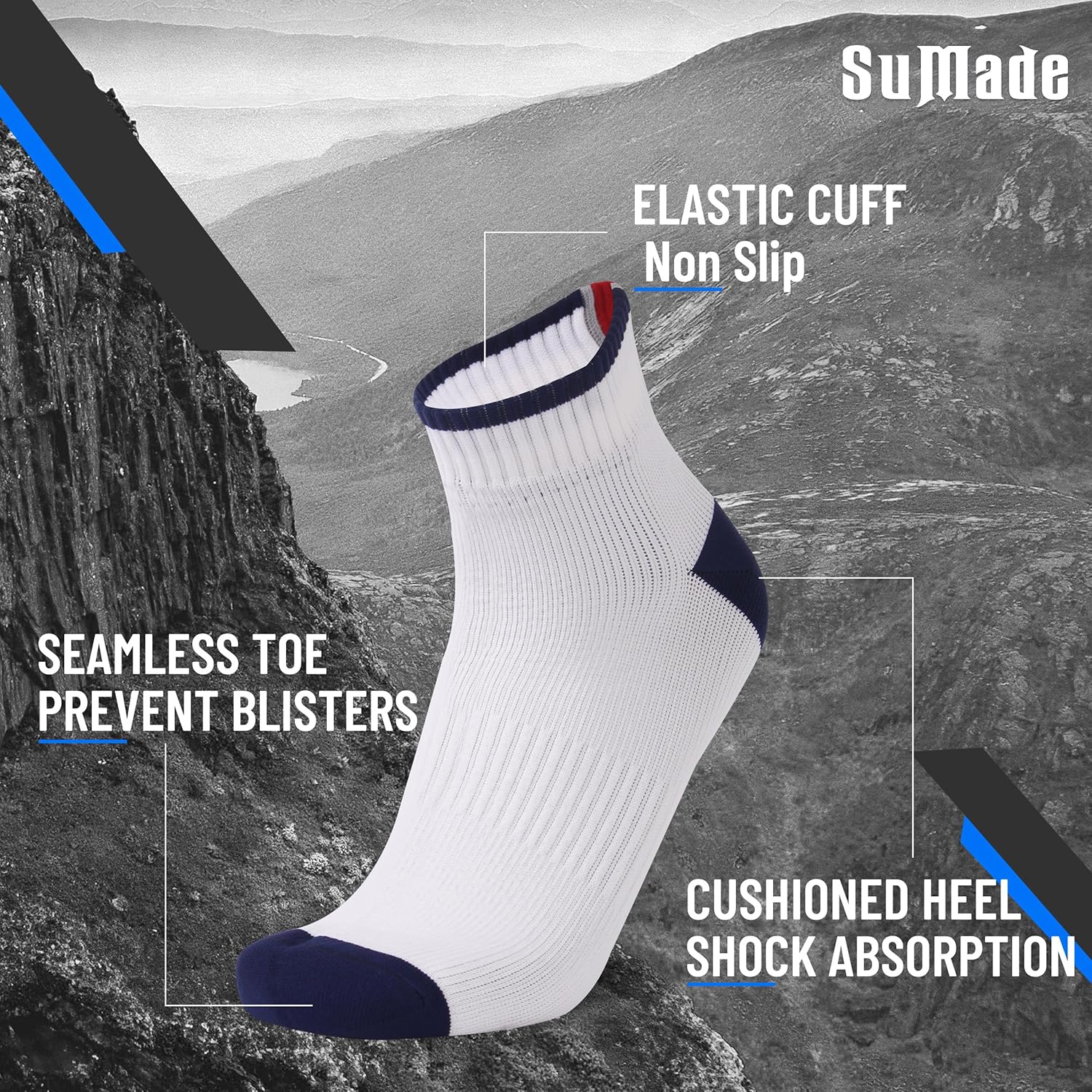 Merino Wool Waterproof Socks, 1 Pair Waterproof Hiking Socks for Hiking, Running -Breathable & Warm for All Seasons