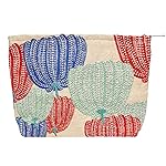 PAZIMIIK Makeup Bag Large Cotton Zipper Pouch for Purse Travel Canvas Make Up Organizer for Women Cosmetic,Linen Colorful