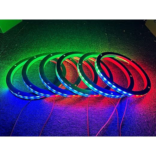 NA 6PCS 65 Car LED Speaker Ring Light Kit Dream Color Chas