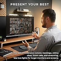 Vista 2 de HumanCentric Iluminación de videoconferencia, luz solo complementaria para transmisión y videoconferencia, el kit solo para complemento requiere un