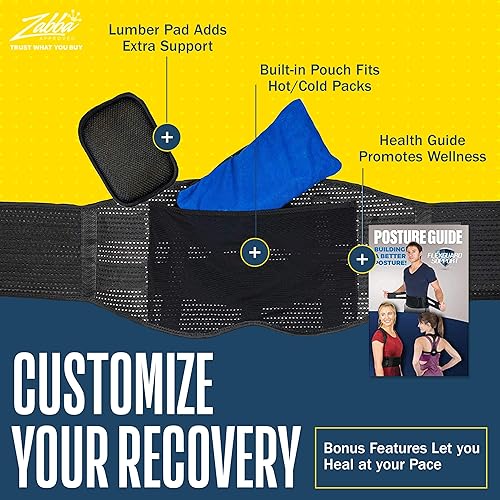 Vista 6 de Soporte de espalda – Cinturones de apoyo de espalda para hombres y mujeres, soporte de compresión de la parte inferior de la espalda para aliviar