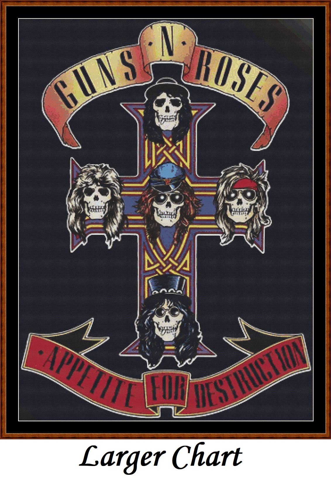 Gun 'N Roses - Appetite for Destruction ~ Cross Stitch Pattern