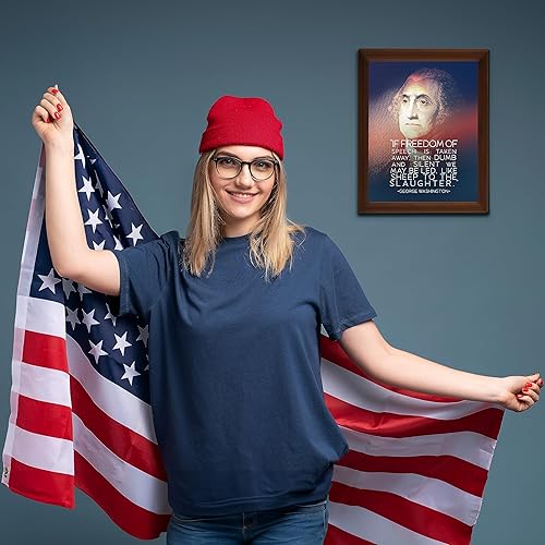 Miniatura 3 de George Washington Quotes Wall Art - A Free People Ought Wall Art Print, This Presidential Portrait Patriotic Wall Decor Poster Is Ideal For Home,