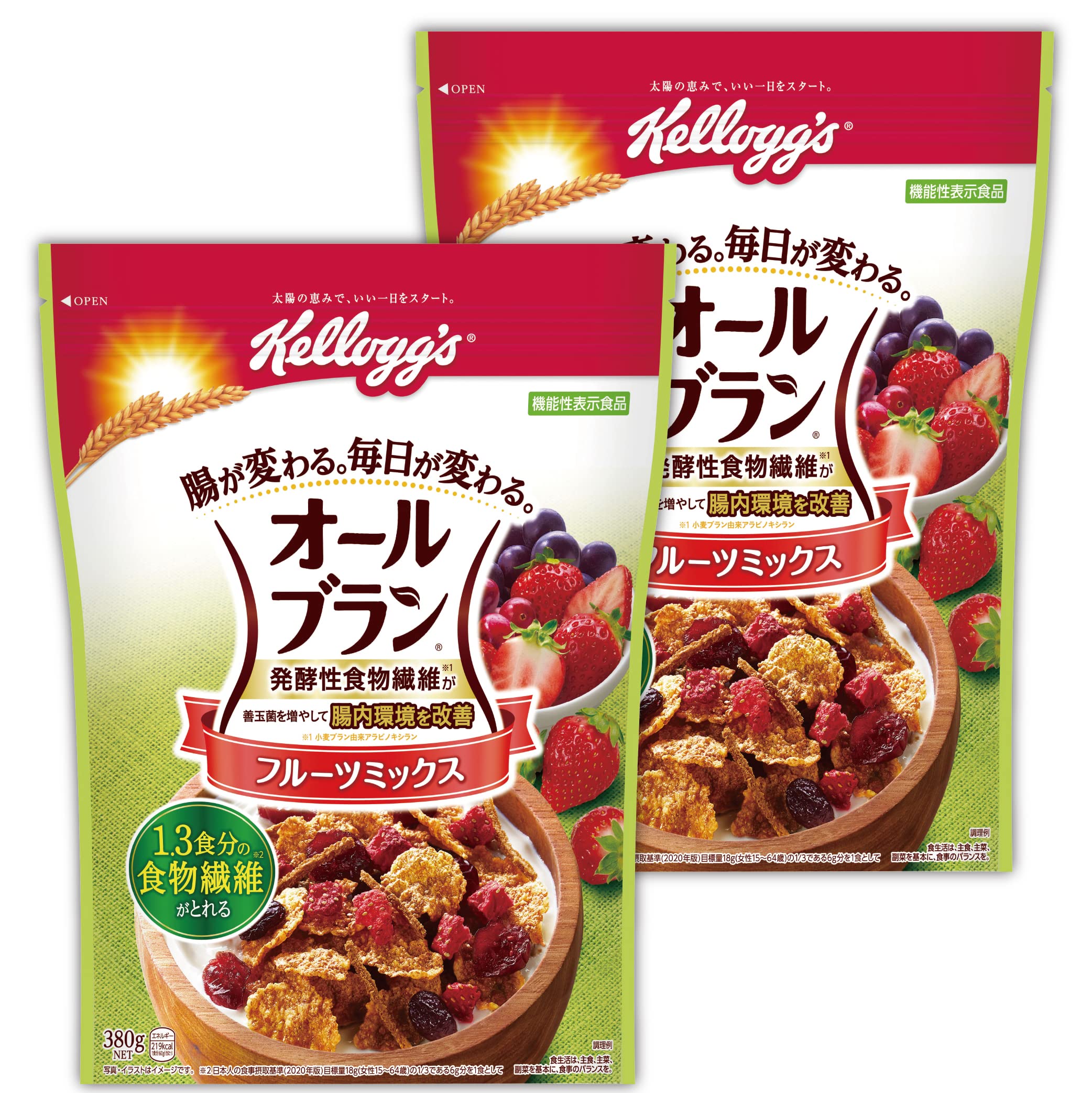 Amazon.co.jp: ケロッグ オールブラン フルーツミックス 380g×2個