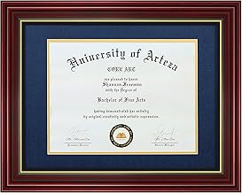 CORE ART Diploma Frames, 8.5x11 Inch with Double Mat or 11x14 Inch without Mat Display for Document Frame, Natural Solid Wood Certificate Frame with Golden Rim, Semi-tempered Glass Panel.