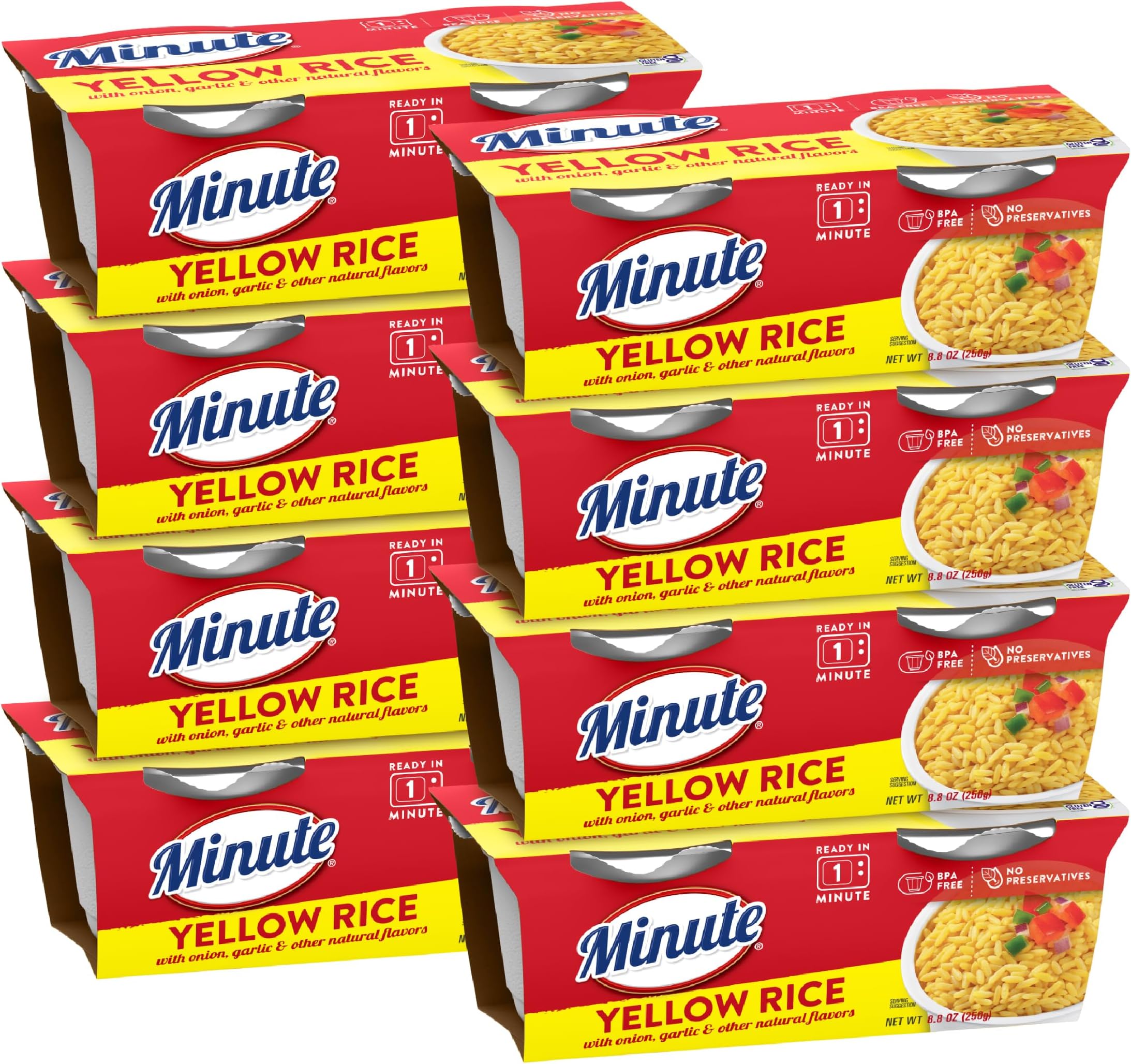 Amazon.com : Minute Ready-to-Serve Yellow Rice, Microwavable Rice Cups ...