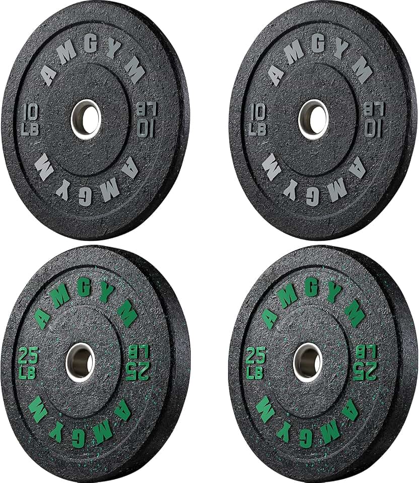 2 Inch Bumper Plates, 10-650lbs, Barbell Rubber Olympic Weight Plates Set for Home Gym, Strength Training & Weight Lifting, Multiple Options Colors