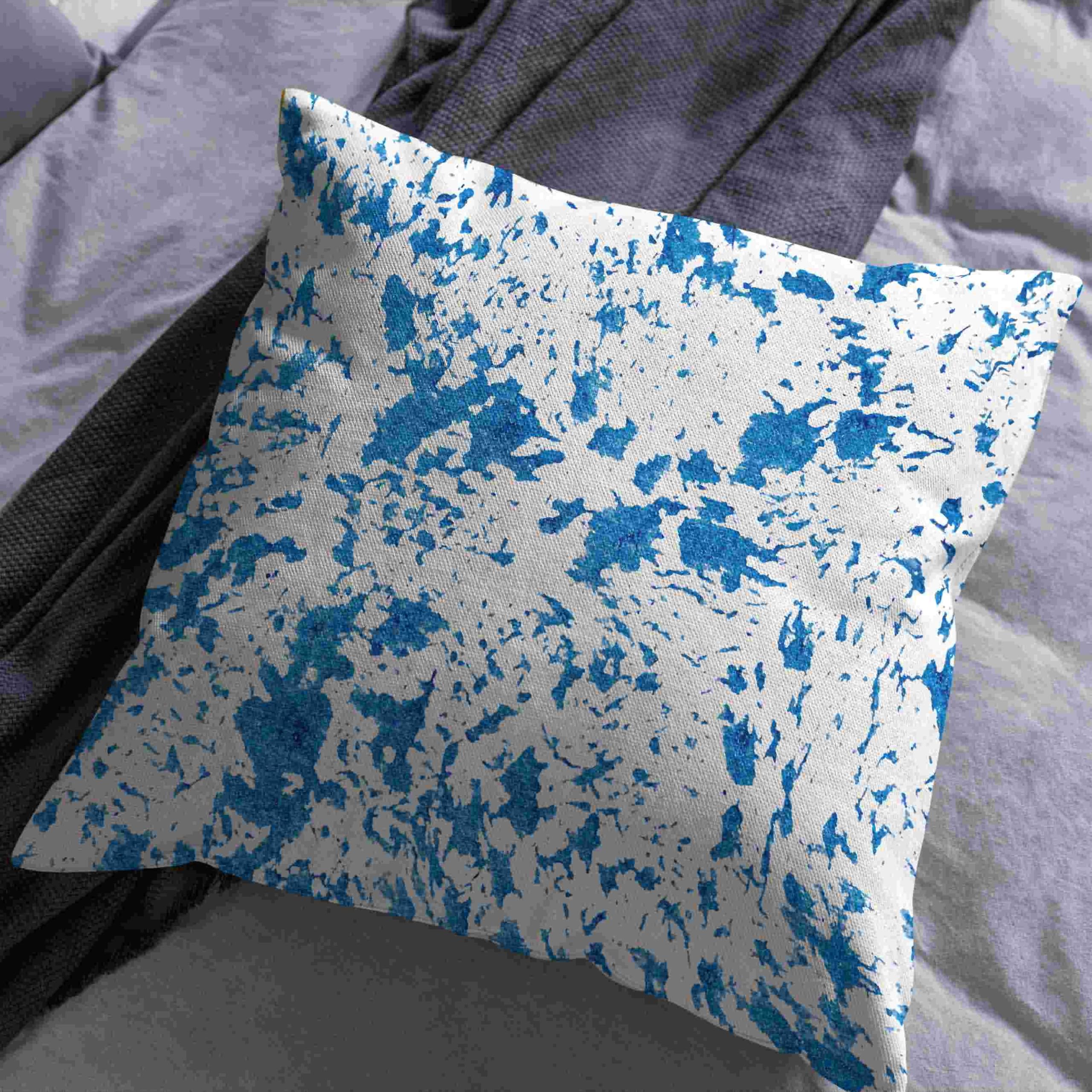 Lino Federa Cuscini Arredo Federe Cuscino Fantasia 50x50cm, Arte Geometrica Federe Cuscini Tropicali Copricuscino Blu Divano da Salotto 4Pcs