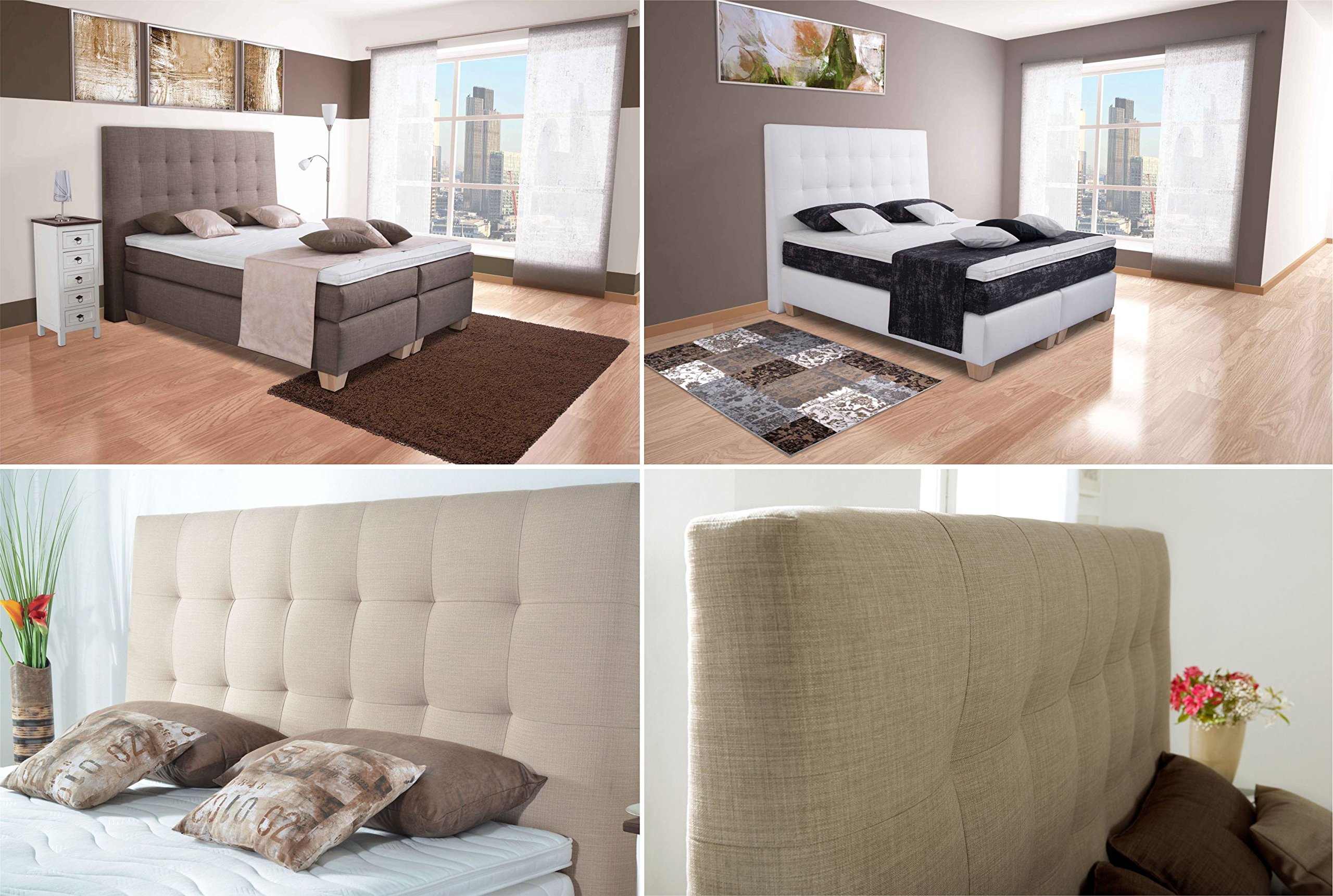 Boxspringbett 'Martha' 120x200 – Individuell Gestaltbar, Mit 7 Zonen Taschenfederkern