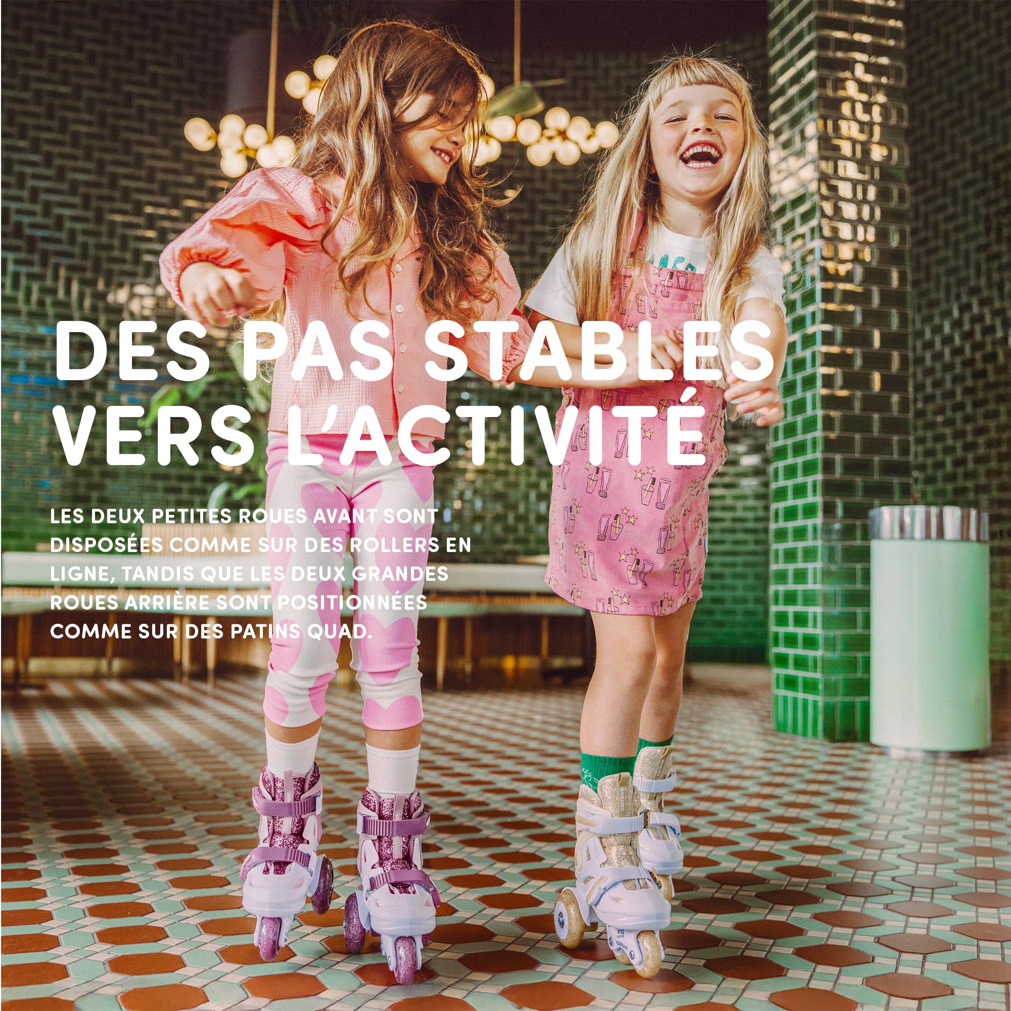 cariboo Patins À roulettes pour Enfants Taille Ajustable Rollers pour Débutants avec des Roues À Paillettes Ballerina