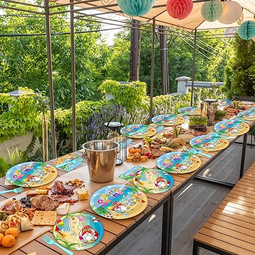 Miniatura 176 de Juego de 96 platos de fiesta de avión, servilletas, vajilla de avión, suministros para fiesta de cumpleaños, vajilla de papel desechable