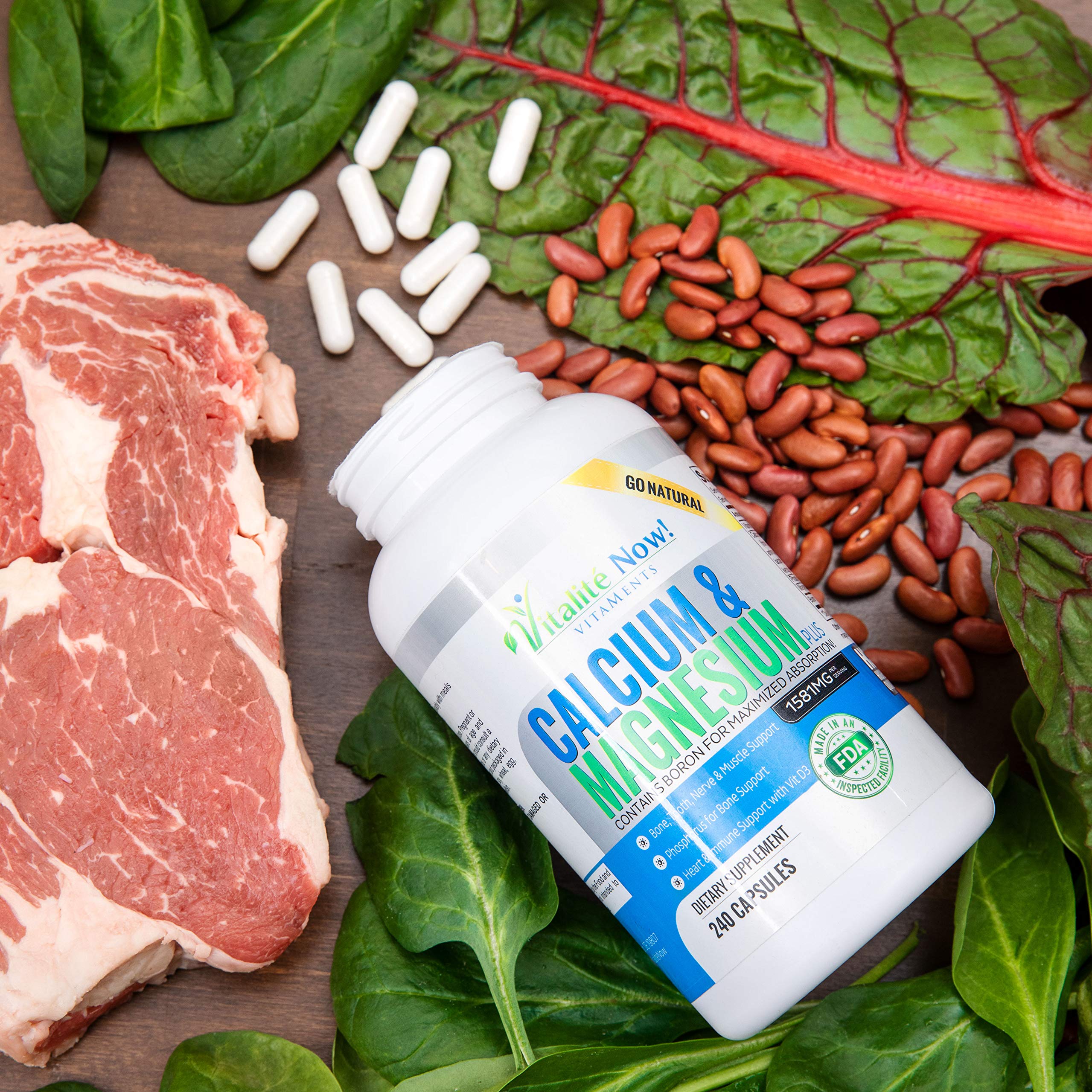 Vitalité Now! Calcium Magnesium Supplement 1000mg with Vitamin D — Amazon image 7