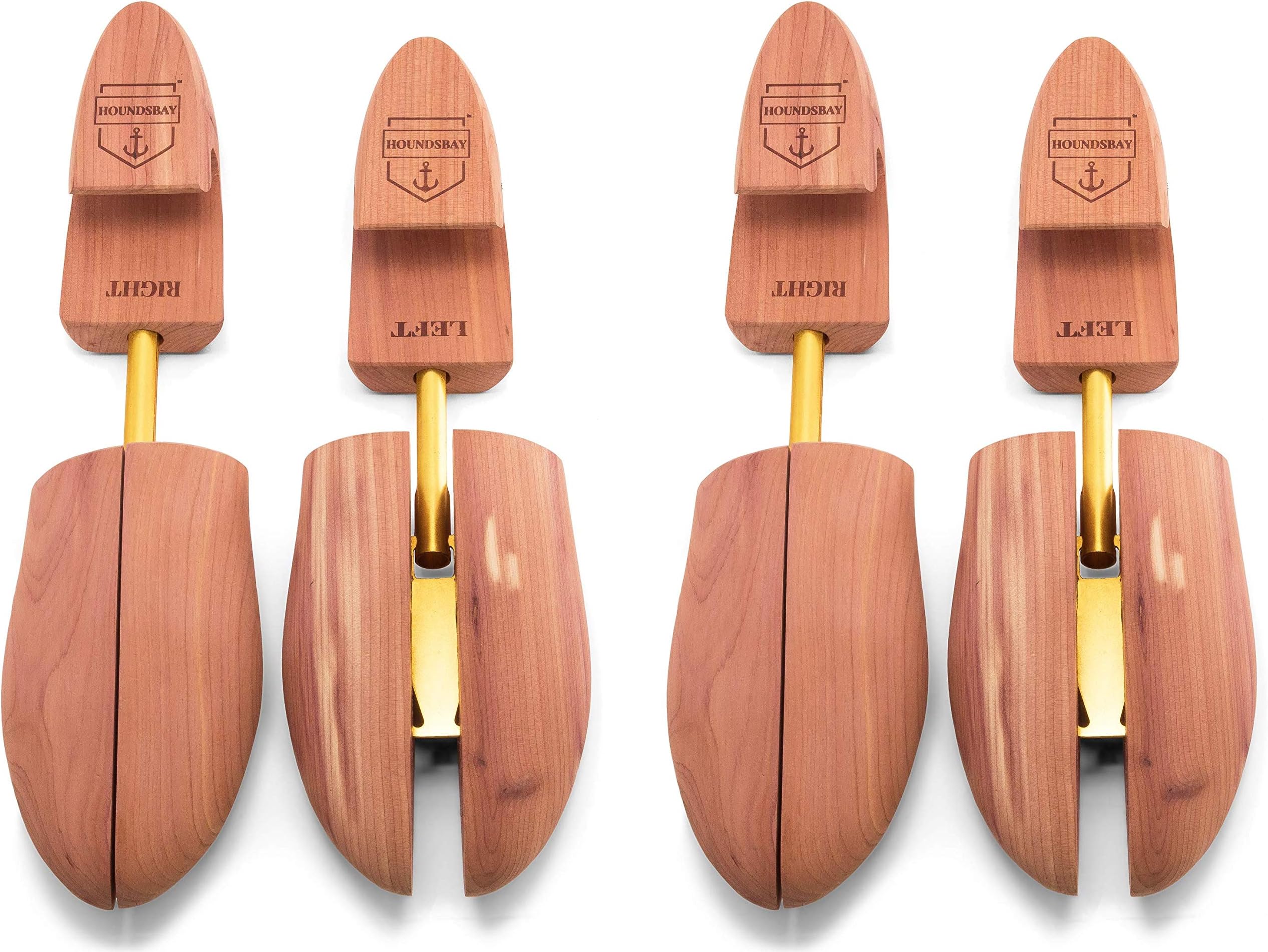 2 Pack Premium Cedar Wood Shoe Trees for Men, Adjustable Shoe Trees for Sneakers