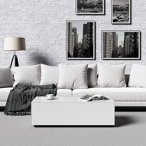 Miniatura 11 de SONOROUS Mesa de café Premium de vidrio templado - Modernas mesas de centro rectangulares con espejo para sala de estar - Diseño de mediados de