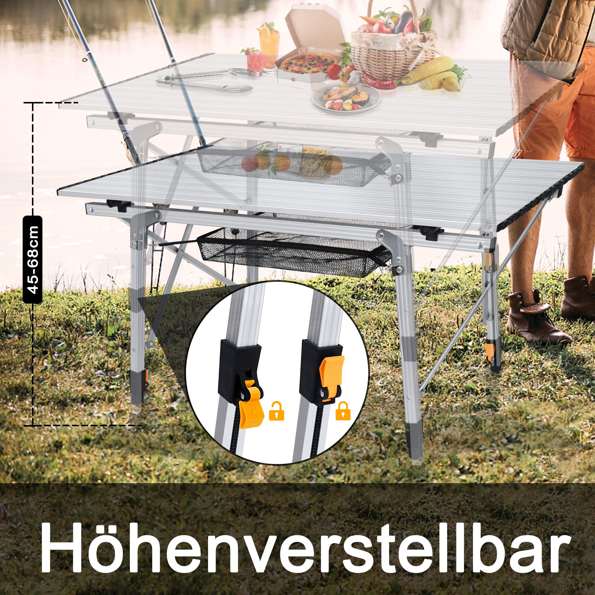 NordFalk - Campingtafel Inklapbaar 56x34 cm - Zwart