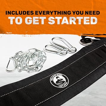 Belt Squat Belt [Bells of Steel] 5in Width for Weight Lifting, 12in Chain Length, Padded, Heavy Duty