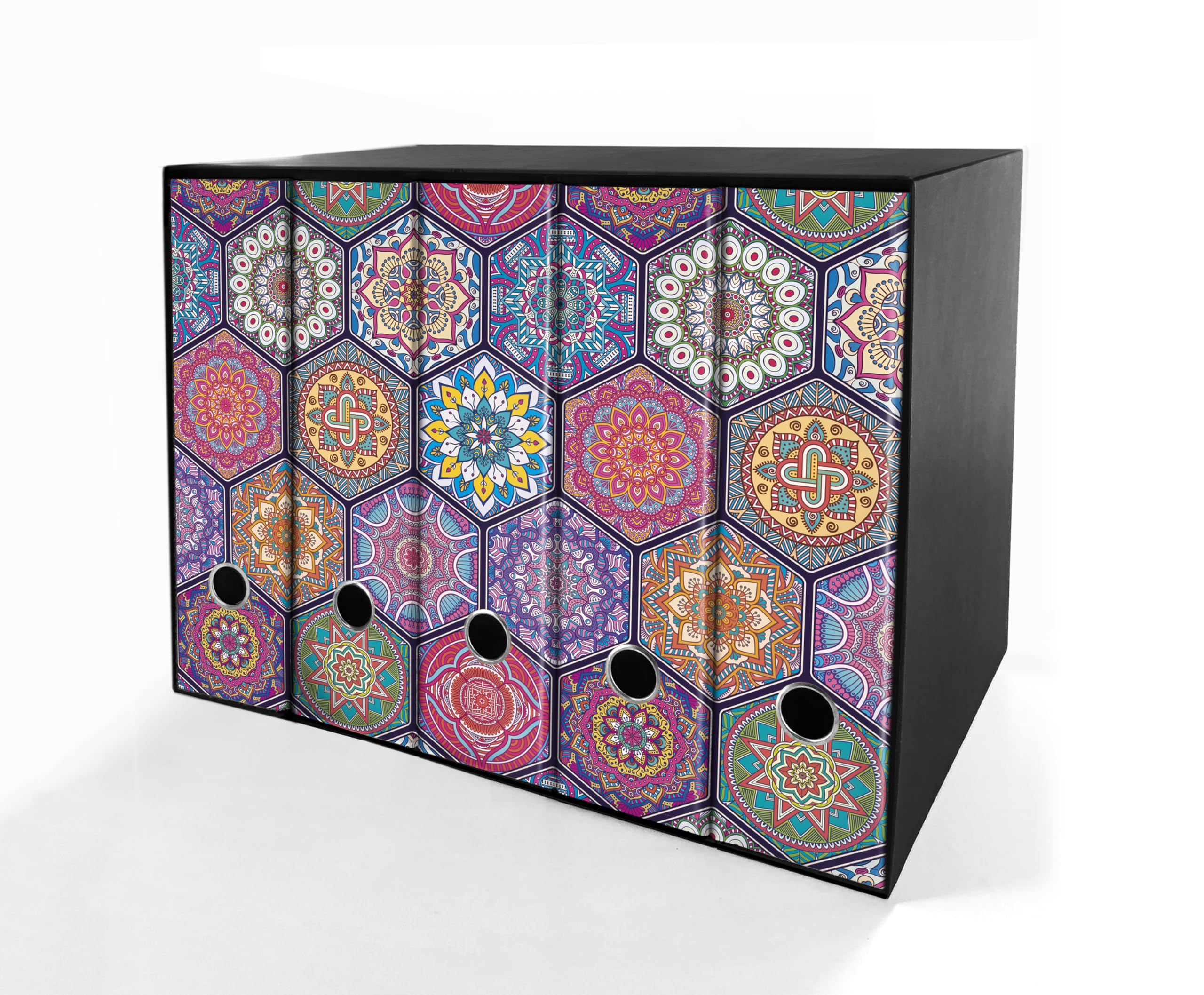 Set da 5 raccoglitori ad anelli MANDALA ORIENTALE - Faldoni SHAREPRINTING (H31 con 4 anelli)
