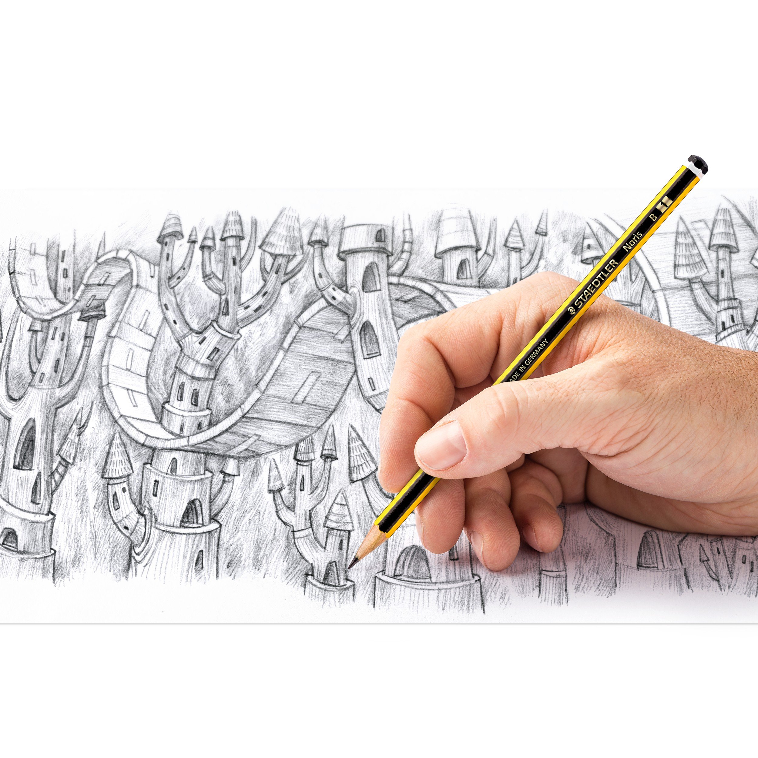 Staedtler Noris Set Scuola: 10 Matite HB, Gomma Mars Plastic E Temperino - Qualità Tedesca