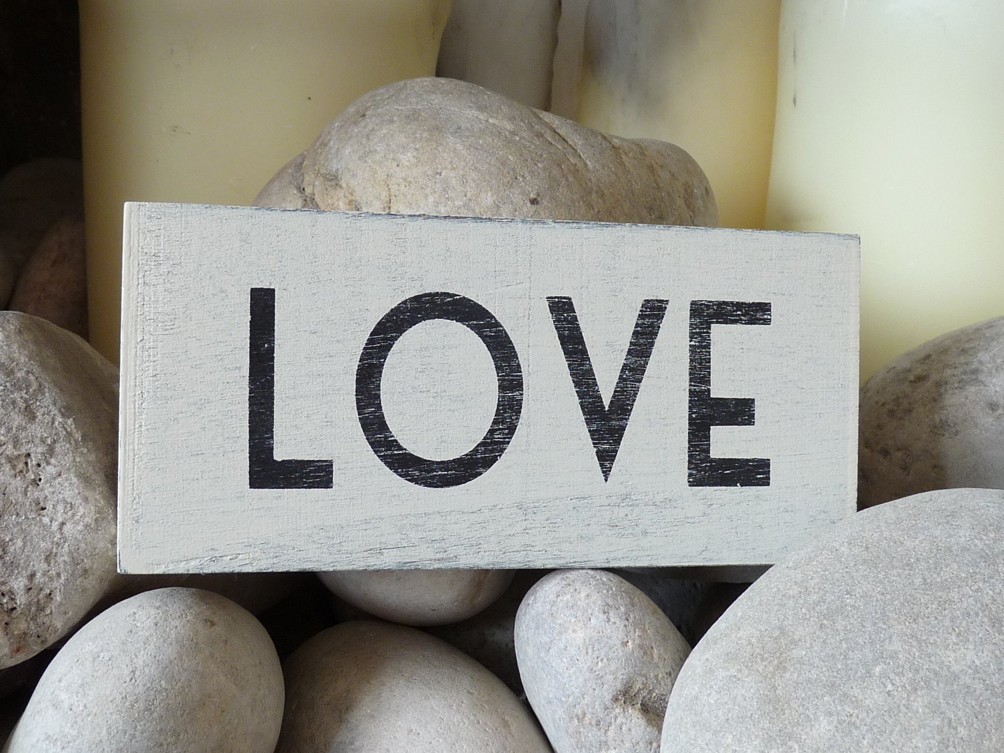 East of India Wooden Block - LOVE