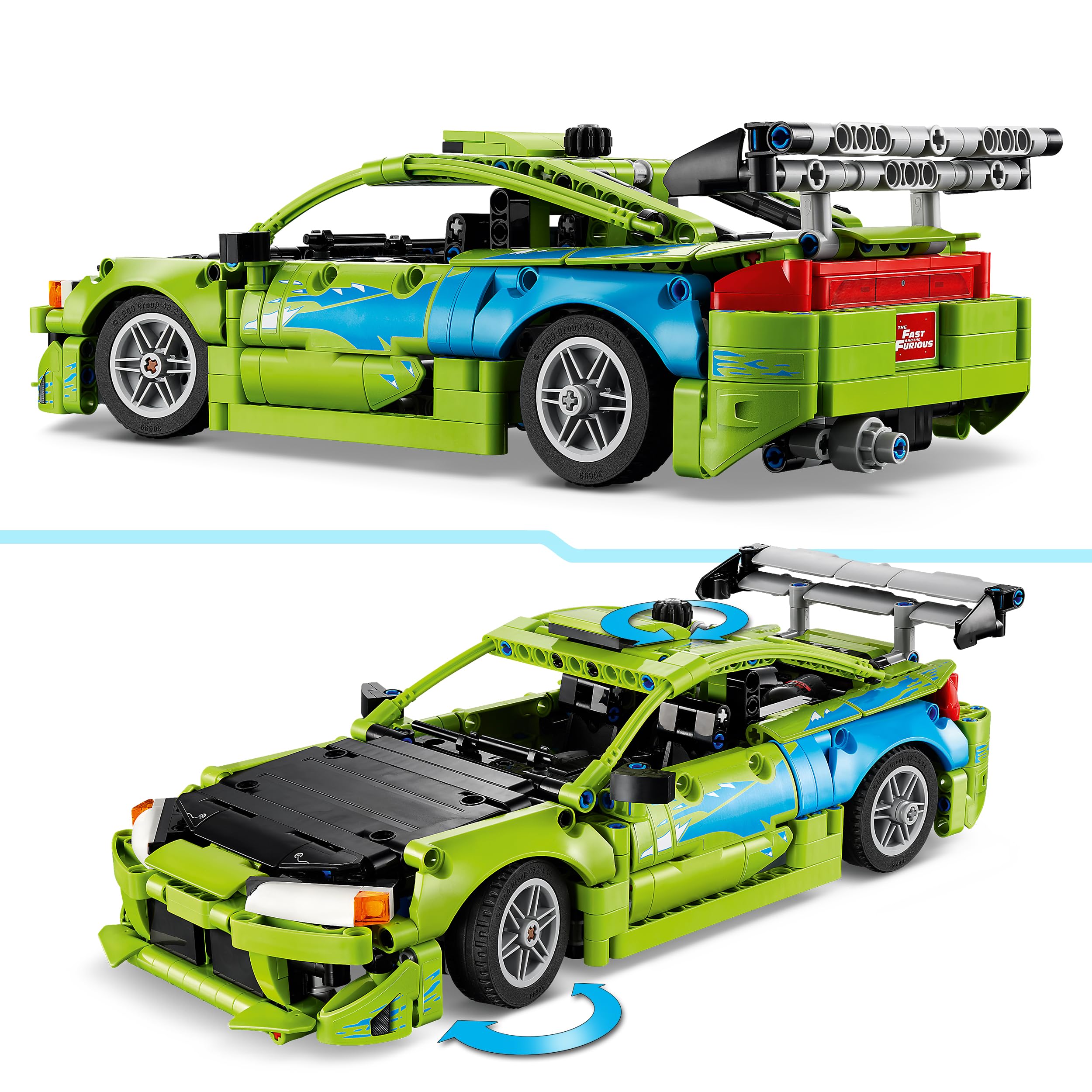 LEGO Technic Coche Mitsubishi Eclipse de Fast and Furious - Kit de Construcción Stem Coleccionable con Dirección y 2 Botellas de Óxido Nitroso - Regalo para Chicos de 14+ Años y Fans Adultos - 42229