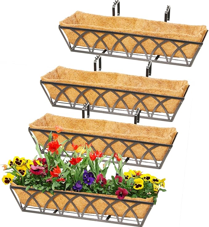 24 Inch Window Deck with Coco Liner, 24" Window Boxes Horse