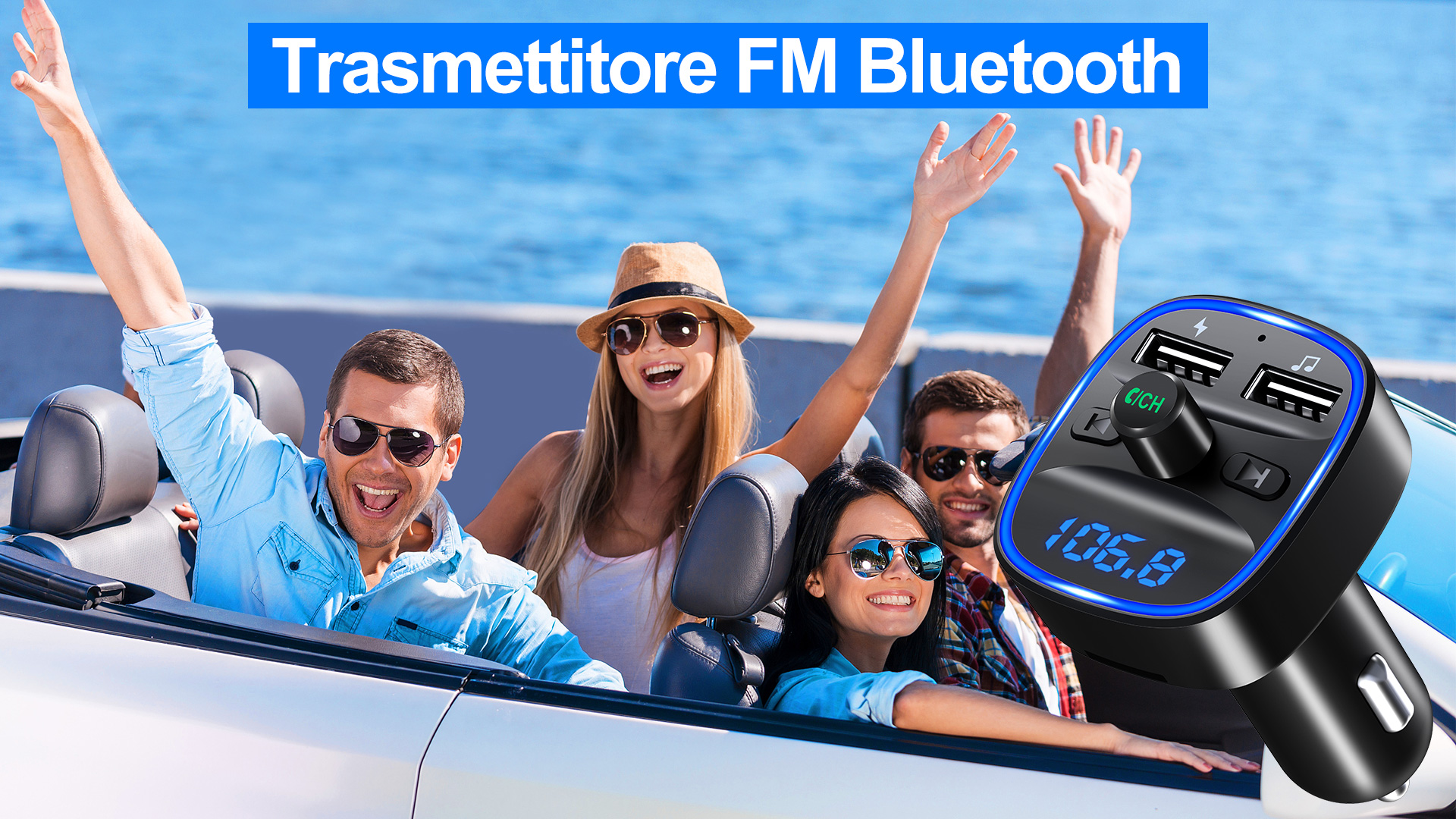 FM01 USB Auto Bluetooth 5.1 Fm Trasmettore Ricevore Chiamata in vivavoce Mini Usb Power Car K Auto Audio wireless per auto Radio Fm  34