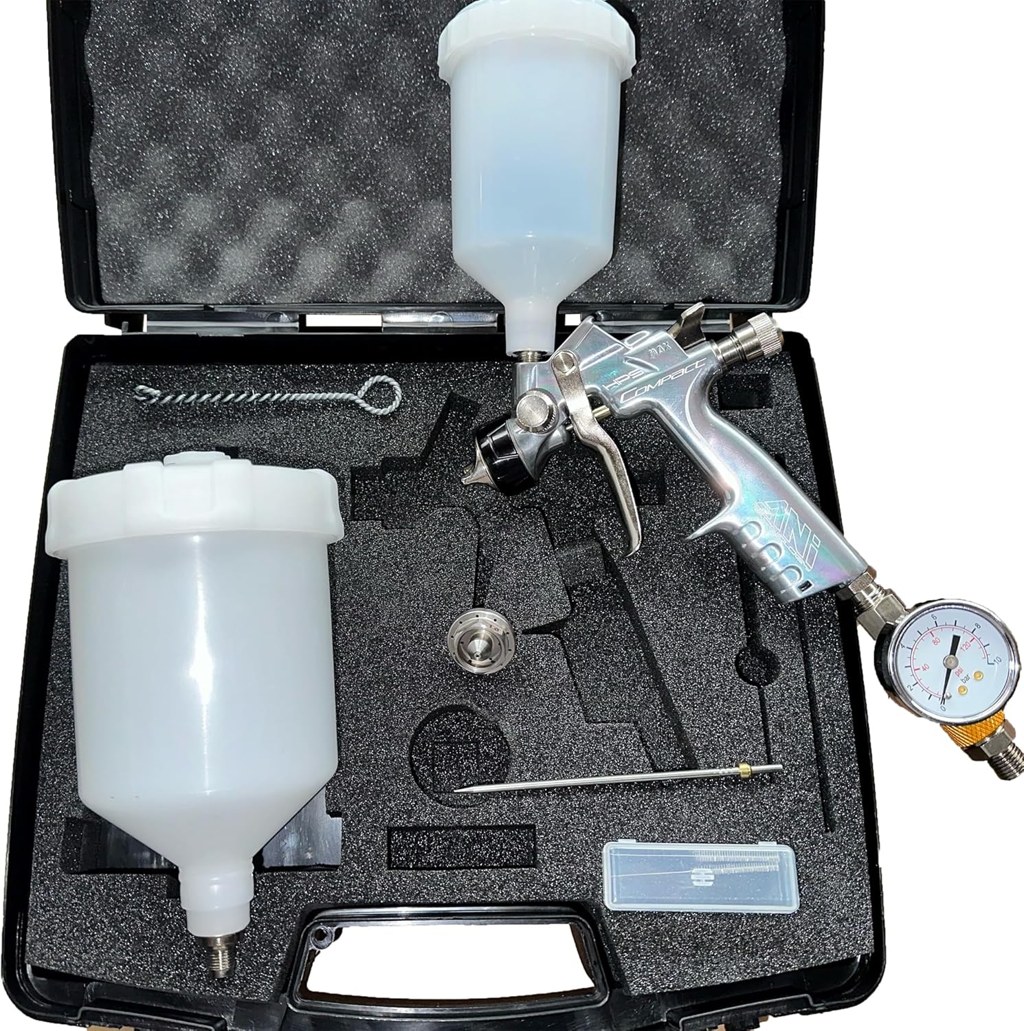 ANi Compact Spray Gun Kit, Re-Spray with a Small Compressor 1.8mm & 1.3mm Primer & Finish, Touch Up & Respray Mega Kit.