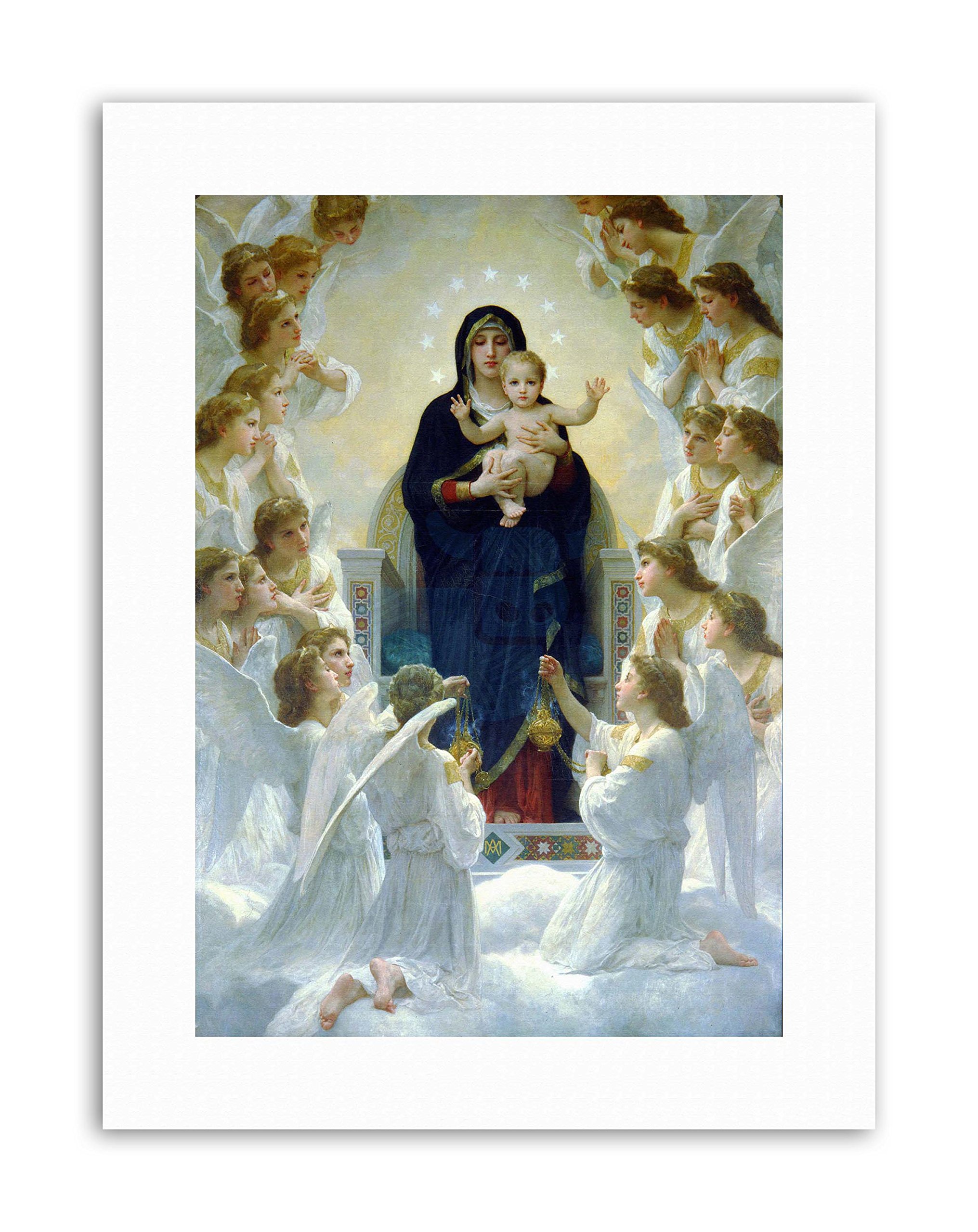 Wee Blue Coo William Olphe Bouguereau Virgin With Angels Canvas Art Print