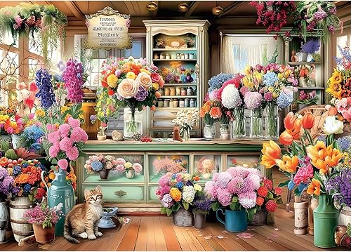 Miniatura 18 de Rompecabezas de escena de café de otoño para adultos, 500 piezas, colorido rompecabezas de calle con letras en la parte posterior, rompecabezas