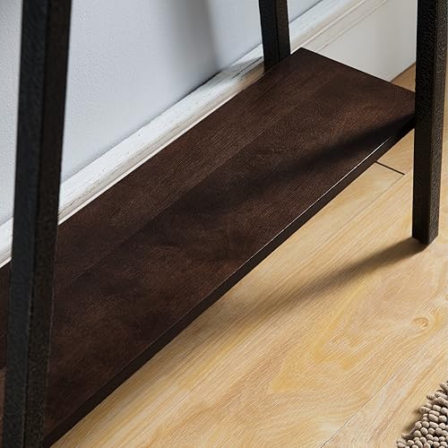 Miniatura 19 de Leick Home 214338 Empiria Mesa consola de madera con marco de metal para sala de estar, entrada, dormitorio, gris Negro lavado,Gris,Mission