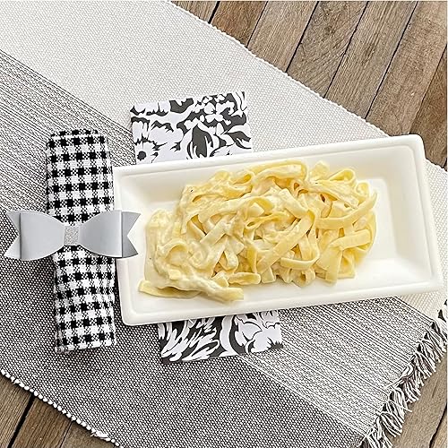 Miniatura 4 de Platos biodegradables de bagazo de caña de azúcar, rectangulares, 10 x 5 pulgadas, pesados, paquete de 50 unidades