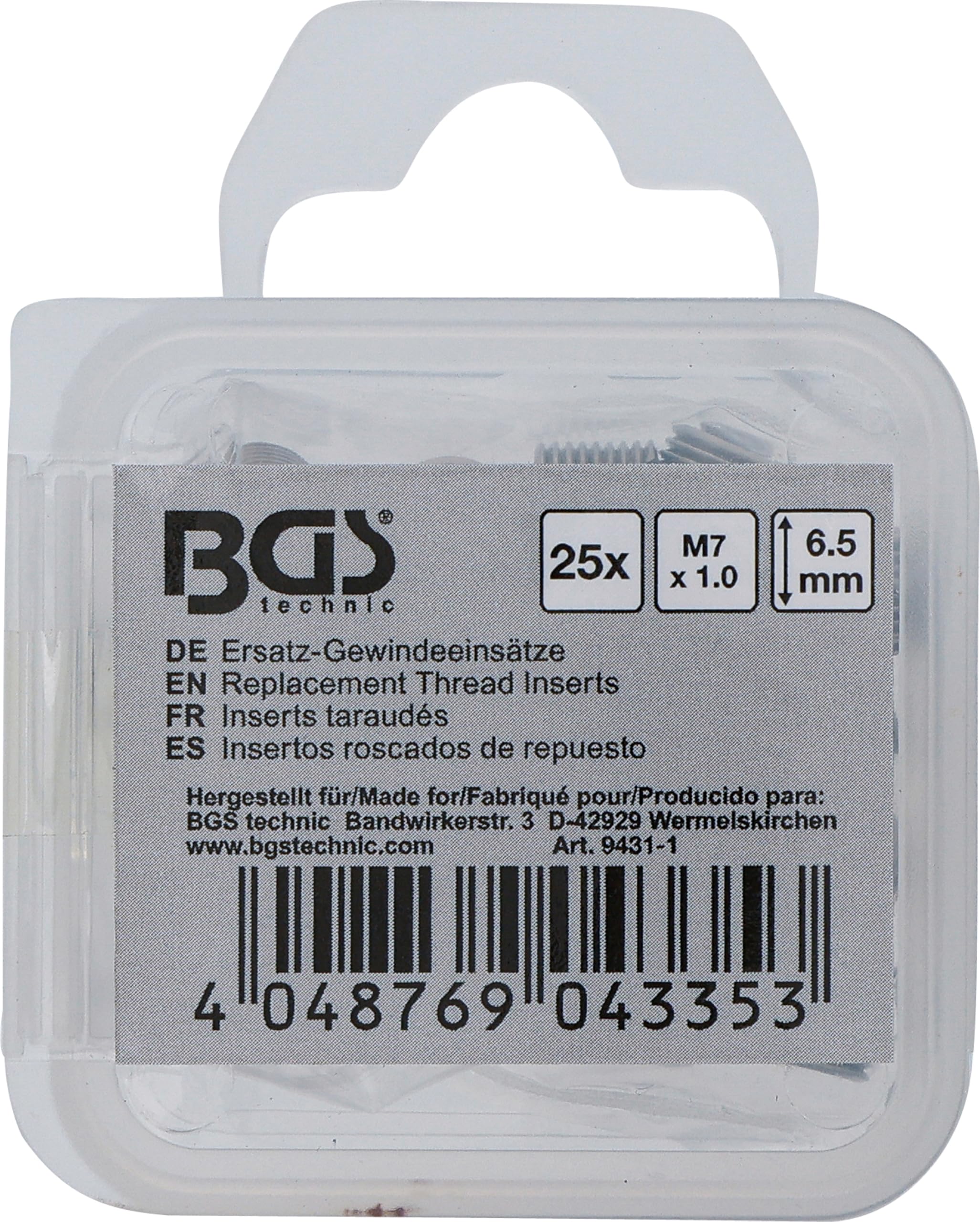 BGS 9431-1 | Inserti filettati di ricambio | M7 x 1,0 mm | 25 pz.
