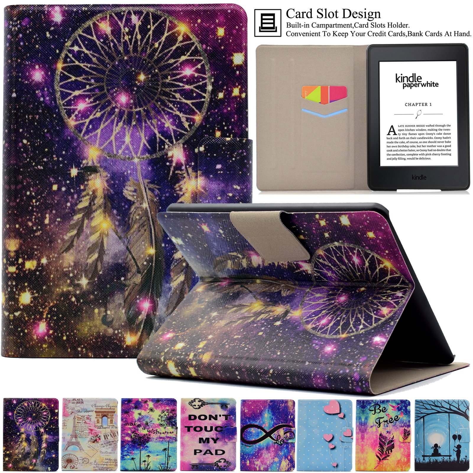 Kindle Paperwhite Case, Artyond PU Leather Case [Card Slot] With [Auto Sleep/Wake] Smart Magnetic Case For Kindle Paperwhite 123 (Fits All 2012, 2013, 2015 and 2016 Versions) (Dream)