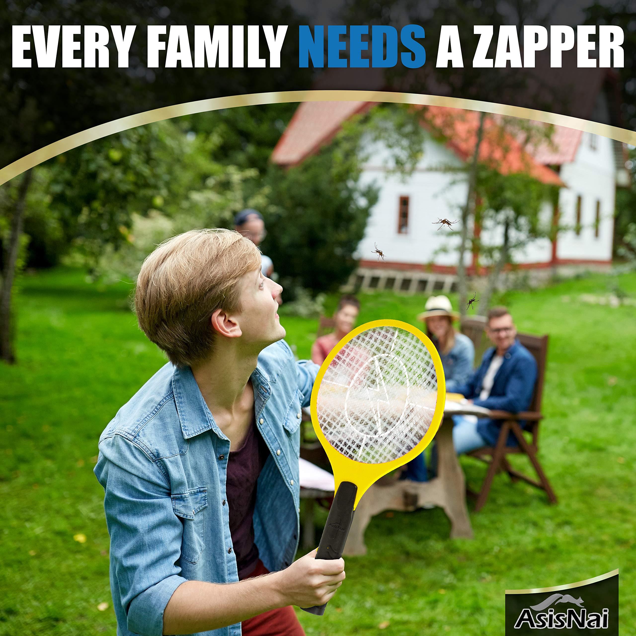 ASISNAI Bug Zapper 18" Electric Fly & Mosquito Swatter Racket Outdoor