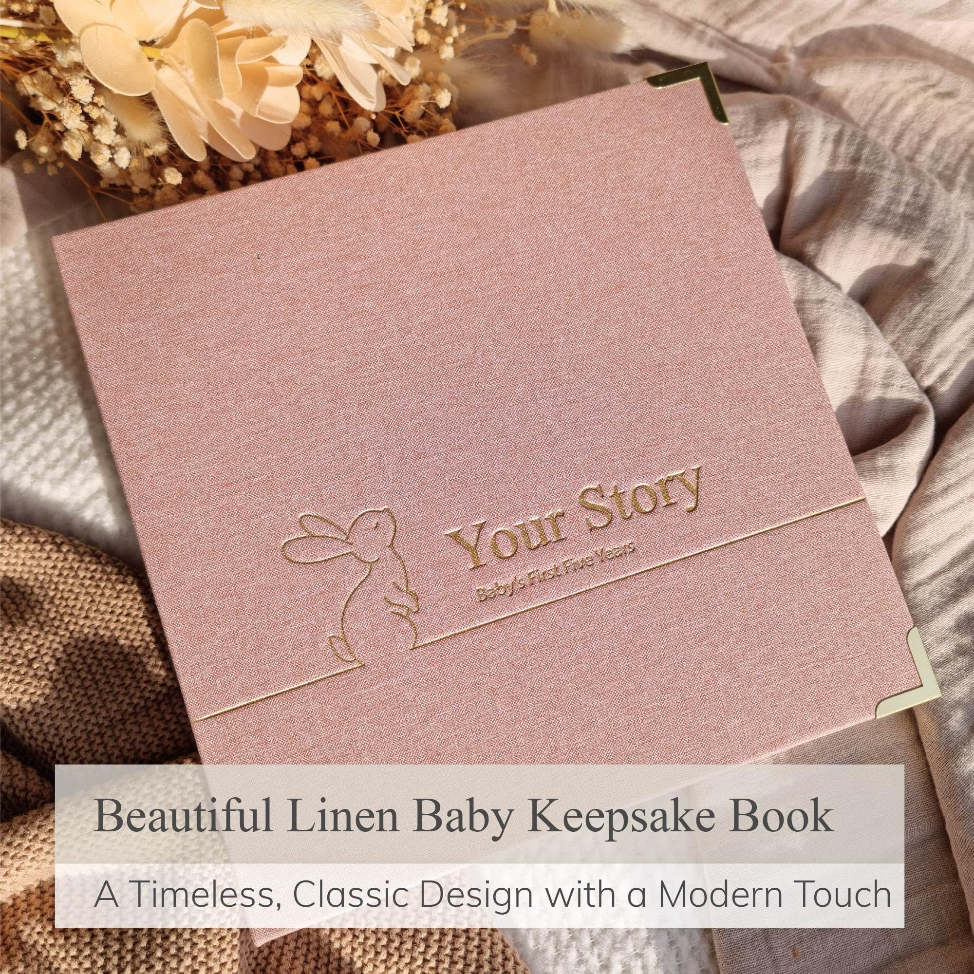 Książka dla niemowląt, pamiątka, chłopak lub dziewczynka, ponadczasowa książka pamięci, pierwsze 5 lat, na baby shower, neutralny płeć, album do scrapbookingu, prezent dla nowej mamy, pamiętnik, od