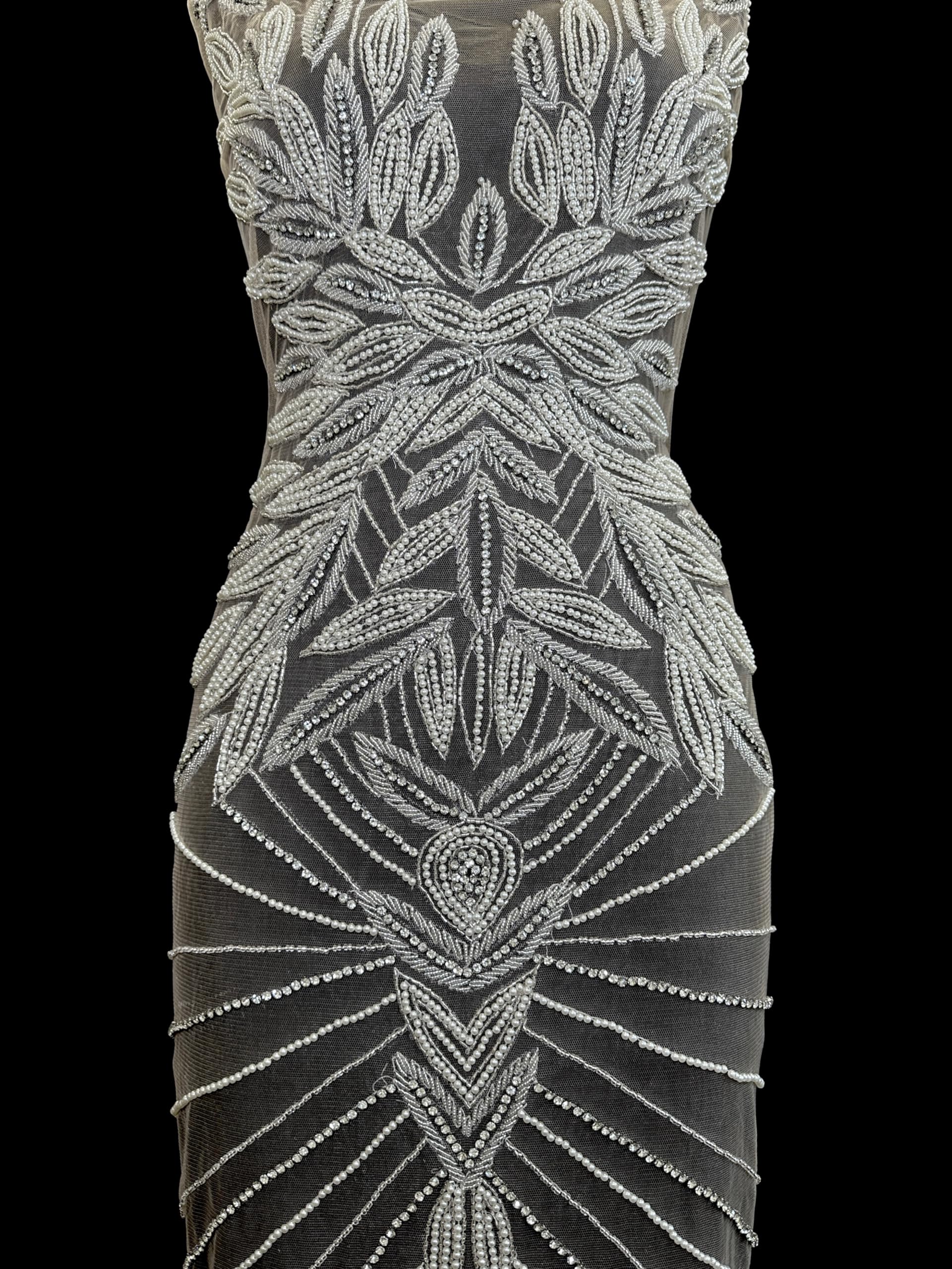 Amazon.com: Bianca Maxi Rhinestone Bodice Applique | Embellish Sheer Mesh  Gowns and Bridal Wear | Pearls and Beads for Sparkling Charm | for Wedding  Dress and Accessories (Silver) : Arts, Crafts & Sewing