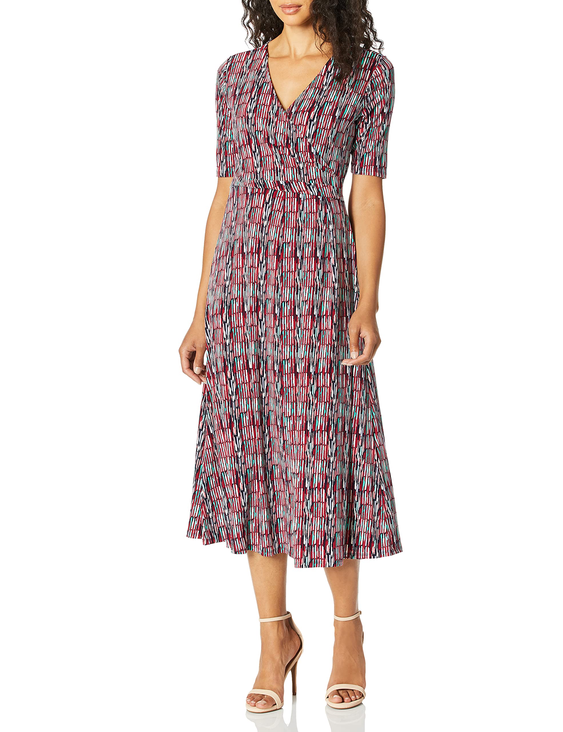 Chaus Women's Elbow SLV Sahara Sunrise Wrap Dress