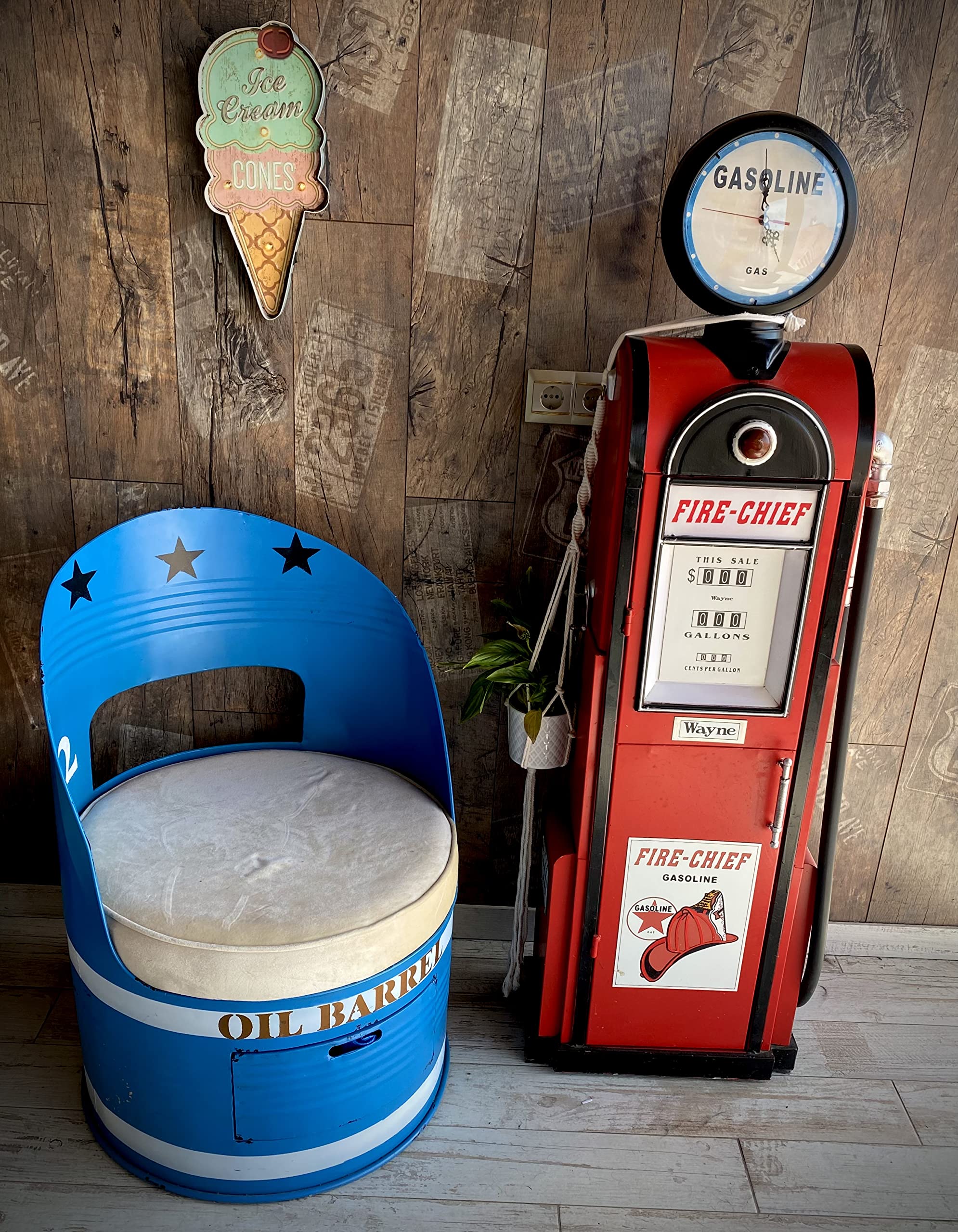 Cartello luminoso per gelateria - Originale cartello retrò di American Retro Sign per bar pub caffetteria e cucina. Targa vintage anni '50. 41 x 23 x 5 cm (9113)