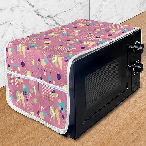 Miniatura 39 de Ambesonne Funda romántica para horno de microondas, diseño de pétalos de flores retro, diseño de aster, margaritas y flores rurales, organizador