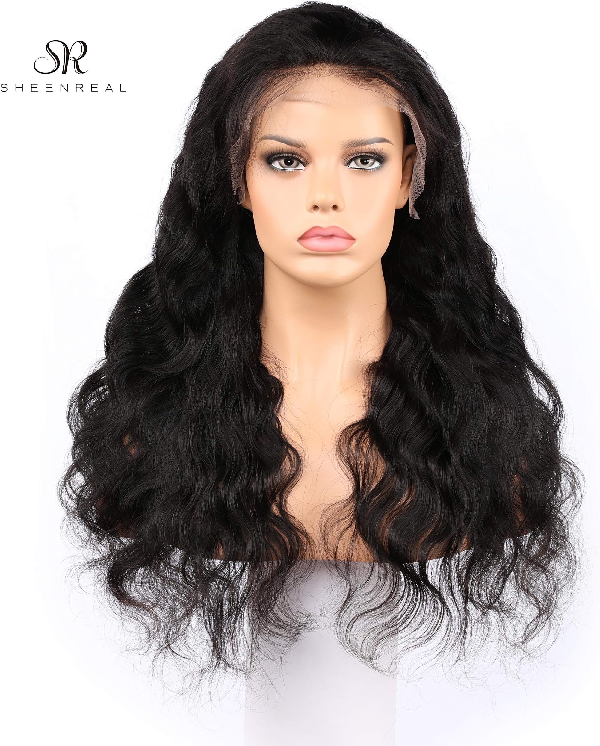 Body Wave Lace Front Wigs Human Hair 180% Density Glueless Brazilian Remy Wavy Human Hair Wigs Pre Plucked Natural Hairline Wigs for Women (16 Inch)- Sheenreal Hair