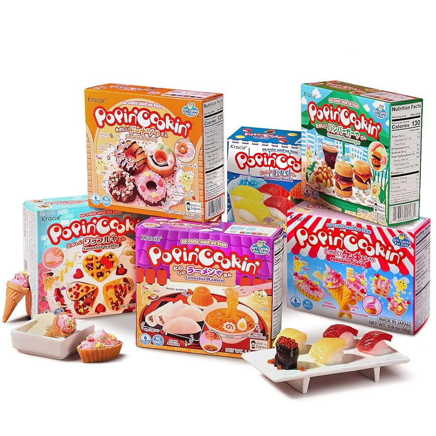 Amazon.com: Japan Crate Popin Cookin Japanese Candy Kit - 6-Pack DIY Candy  Kit - Sushi, Ramen, Burgers, and More, Educational, Fun, and Interactive  Japanese Candy Making Kit for Kids and Kids at
