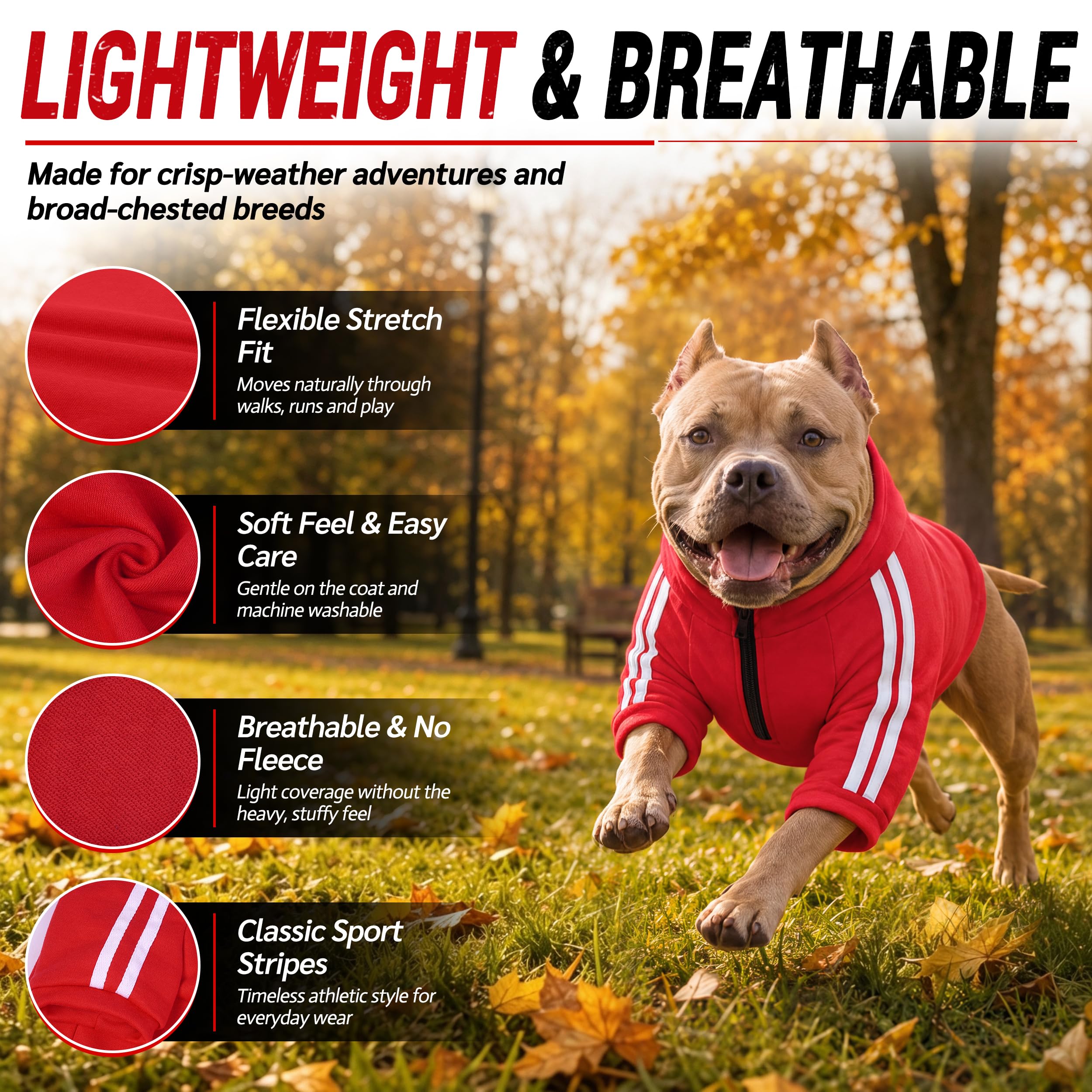 PUMYPOREITY Felpa con cappuccio per cani morbida e calda maglione invernale, rosso, XL