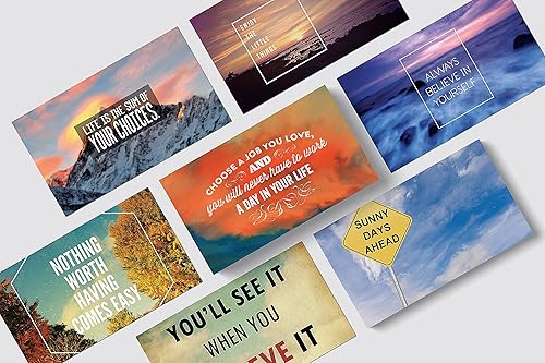 Miniatura 8 de Better Office Products Tarjetas de afirmación de motivación inspiración, paquete de 60, 60 diseños surtidos únicos, cubierta de tarjetas de