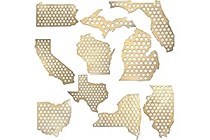Michigan Beer Cap Map - Semi-glossy Maple Wood - Skyline Workshop
