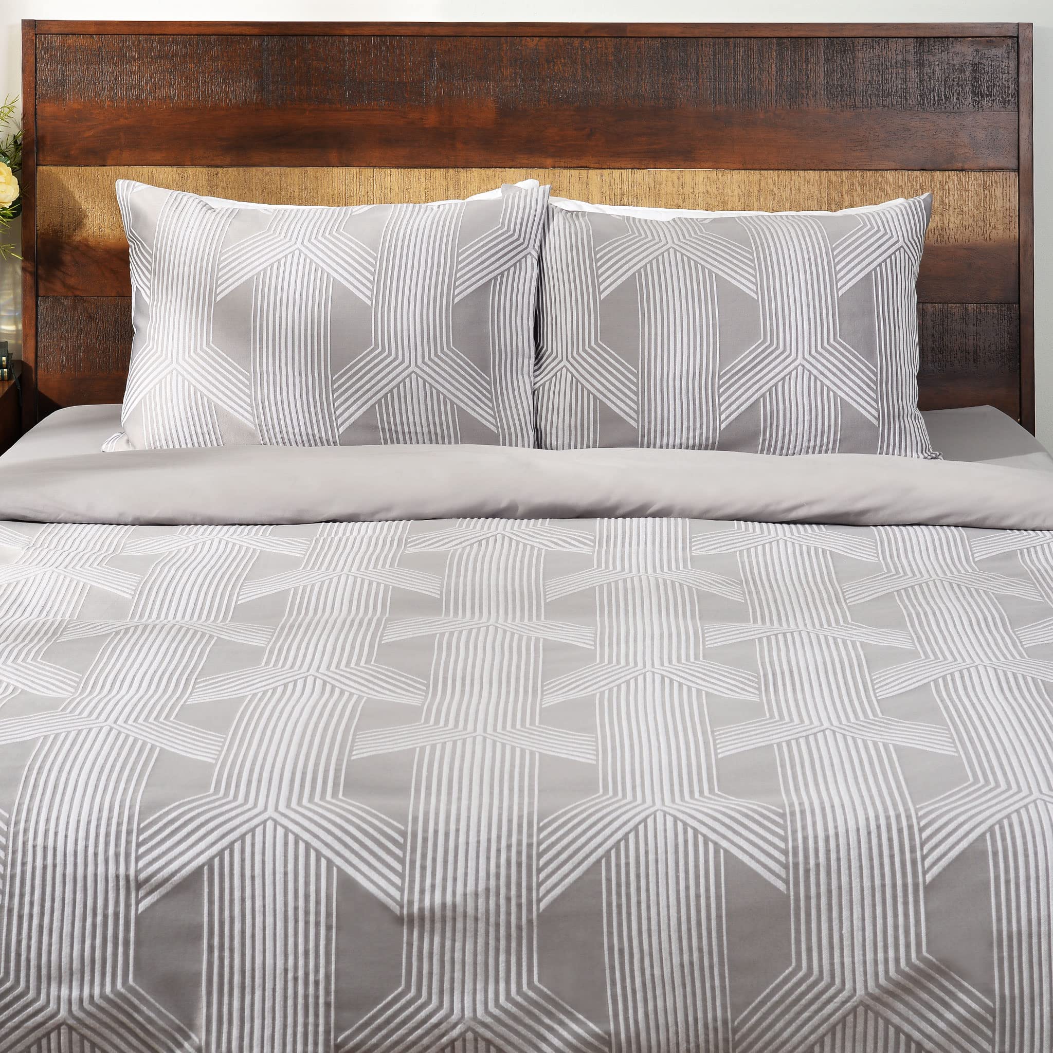 YF41387101 4-teiliges Bettwäsche-Set Cheryl 200x220cm grau