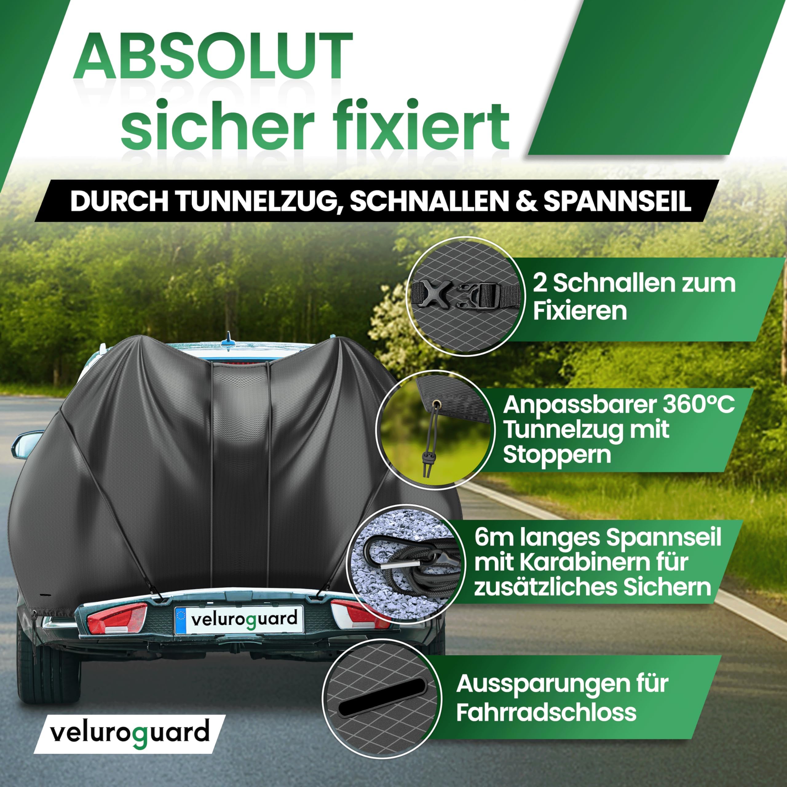 Fahrradabdeckung wasserdicht, reißfest & robust I Fahrrad Abdeckplane inkl. Tasche - Transportschutz für 1 Fahrrad bis 28" I Fahrradabdeckung Heckträger - Ideal für E-Bike, Rennrad & Mehr